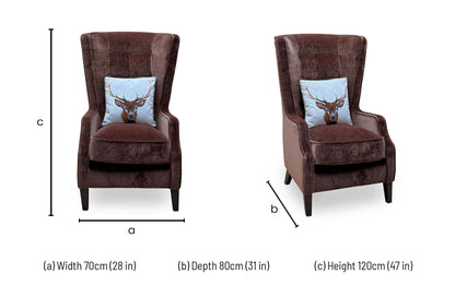 ‘Garland’ California Brown Dw Ft Chenille Fabric Plain Accent Chair