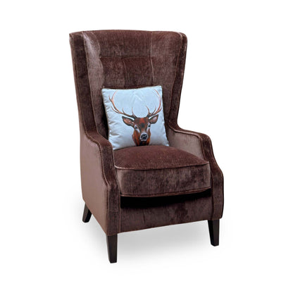 ‘Garland’ California Brown Dw Ft Chenille Fabric Plain Accent Chair