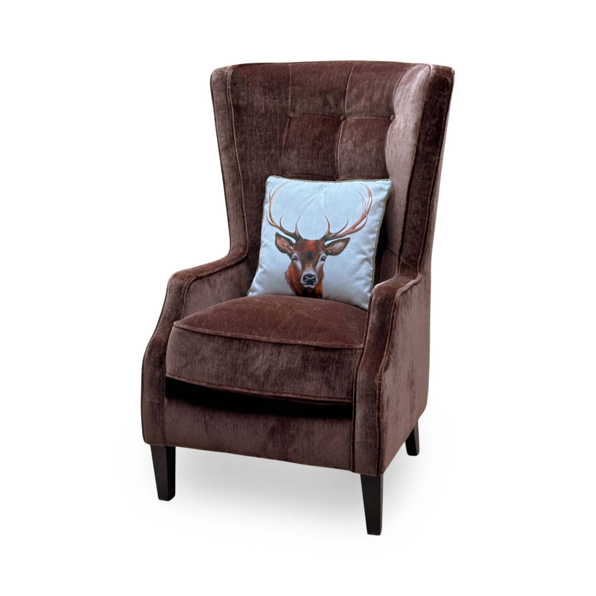 ‘Garland’ California Brown Dw Ft Chenille Fabric Plain Accent Chair