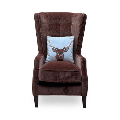 ‘Garland’ California Brown Dw Ft Chenille Fabric Plain Accent Chair
