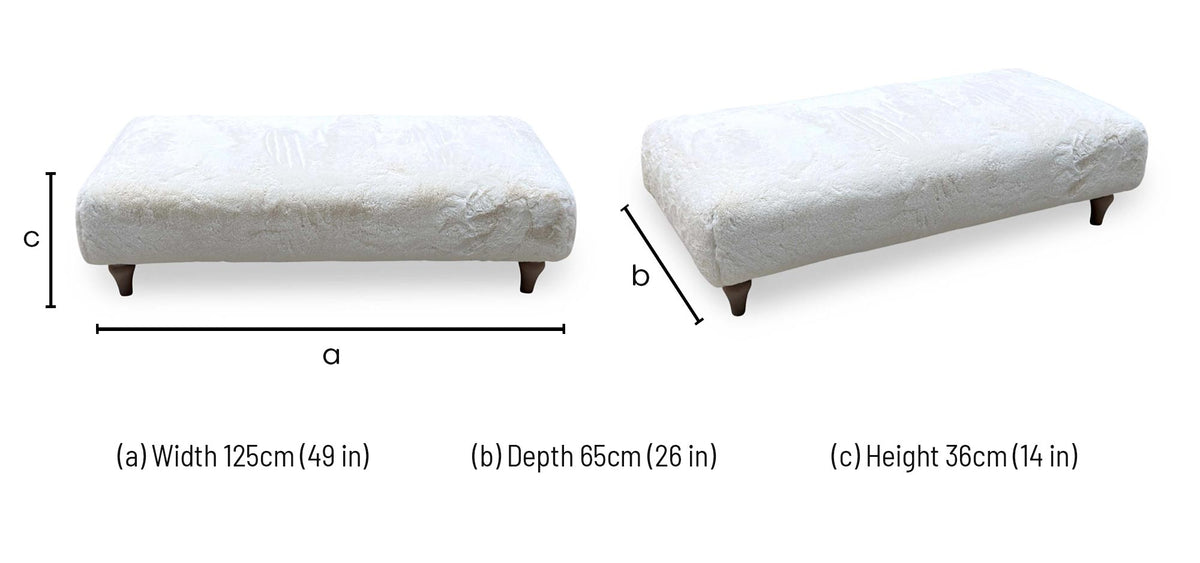 Ideal Home ‘Cotswold’ Ivory White Faux Fur Bench Footstool