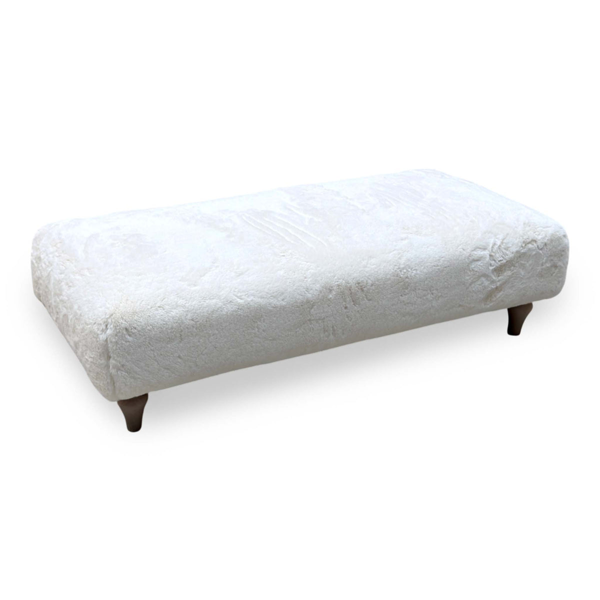 Ideal Home ‘Cotswold’ Ivory White Faux Fur Bench Footstool