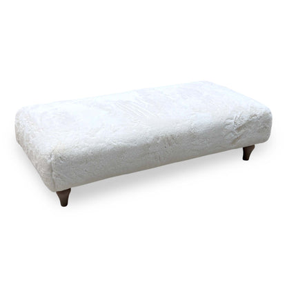 Ideal Home ‘Cotswold’ Ivory White Faux Fur Bench Footstool