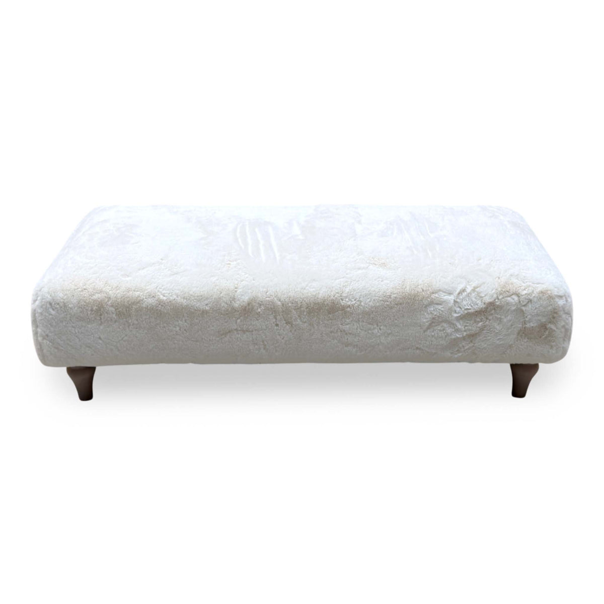 Ideal Home ‘Cotswold’ Ivory White Faux Fur Bench Footstool