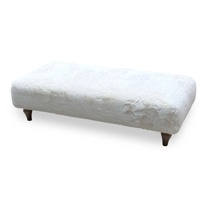 Ideal Home ‘Cotswold’ Ivory White Faux Fur Bench Footstool