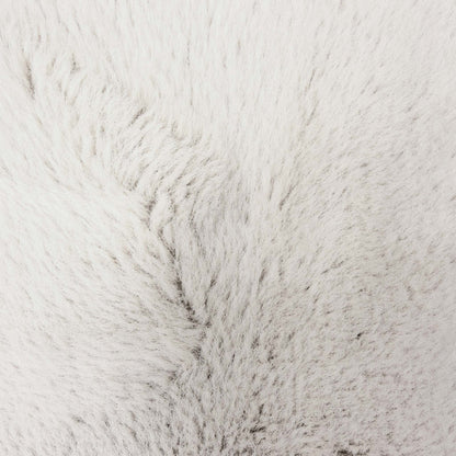 Close-up of the ivory faux fur with dark tipped pile used on the Blenheim Darwin footstool