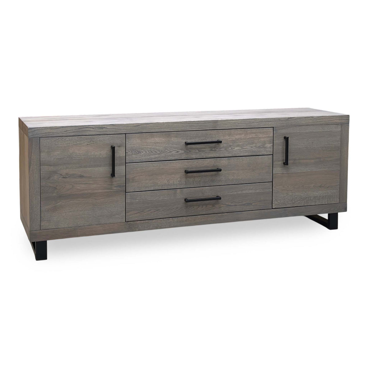 Bodahl 'Terra' 8 Vintage Grey Solid Oak Large 2 Door 3 Drawer Sideboard