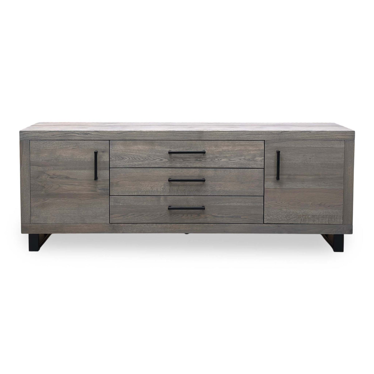 Bodahl 'Terra' 8 Vintage Grey Solid Oak Large 2 Door 3 Drawer Sideboard