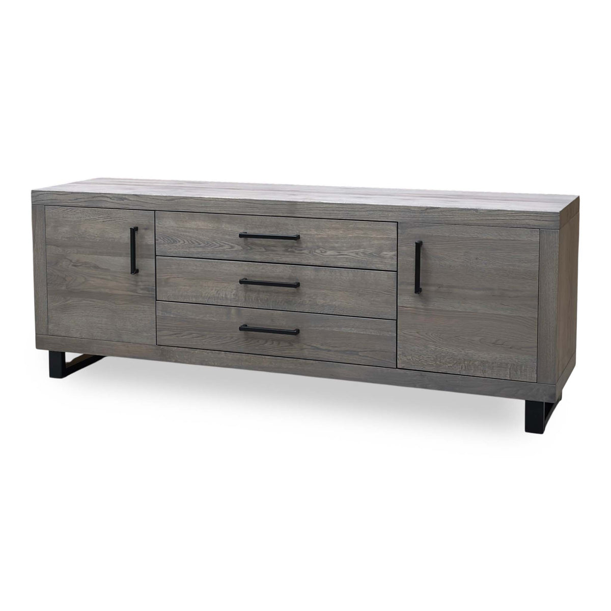 Bodahl 'Terra' 8 Vintage Grey Solid Oak Large 2 Door 3 Drawer Sideboard
