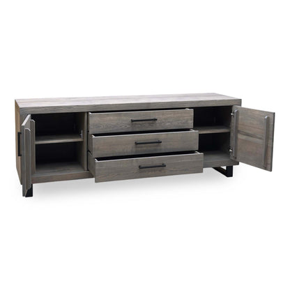Bodahl 'Terra' 8 Vintage Grey Solid Oak Large 2 Door 3 Drawer Sideboard