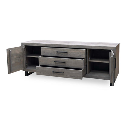 Bodahl 'Terra' 8 Vintage Grey Solid Oak Large 2 Door 3 Drawer Sideboard