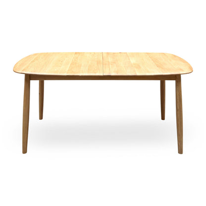 'Stockholm' Light Oak Solid Oak 160cm Extending Dining Table with Light Grey Set of 4 Dining Chairs