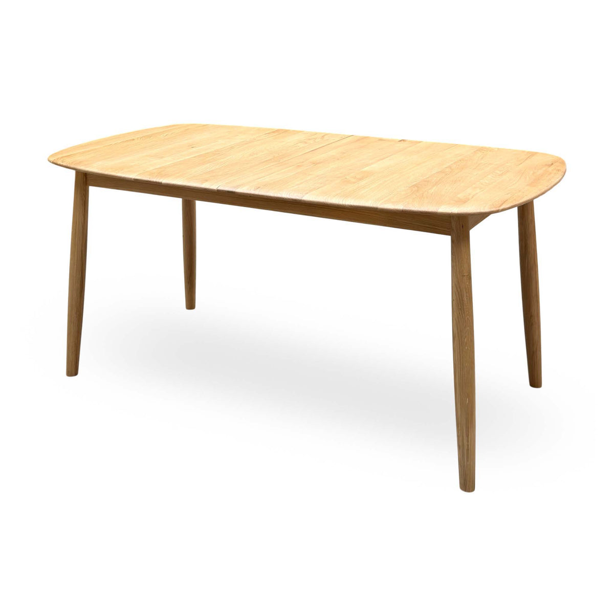 'Stockholm' Light Oak Solid Oak 160cm Extending Dining Table with Light Grey Set of 4 Dining Chairs