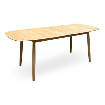 'Stockholm' Light Oak Solid Oak 160cm Extending Dining Table with Light Grey Set of 4 Dining Chairs