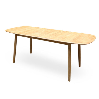 'Stockholm' Light Oak Solid Oak 160cm Extending Dining Table with Light Grey Set of 4 Dining Chairs