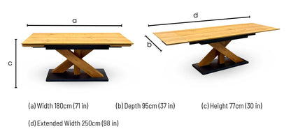 ‘Aydin’ Solid Oak Large Extending Dining Table