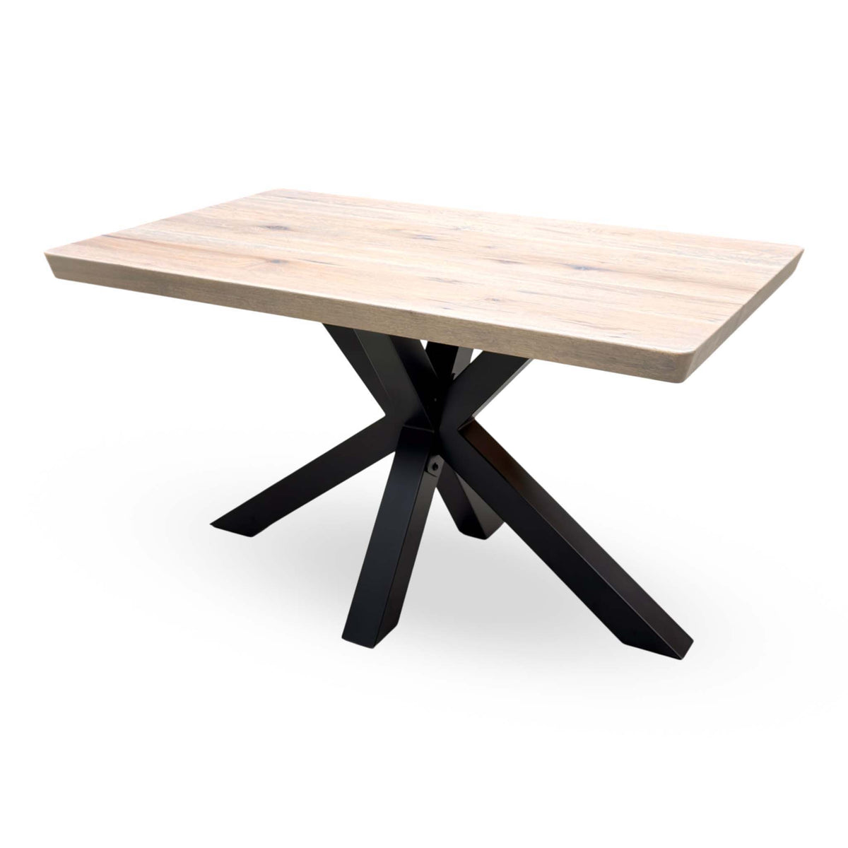 Bodahl 'Njord' 8 Vintage Grey Solid Oak 140cm Compact Soft Edge Dining Table with Sand Beige Fabric Swivel Chairs X 4