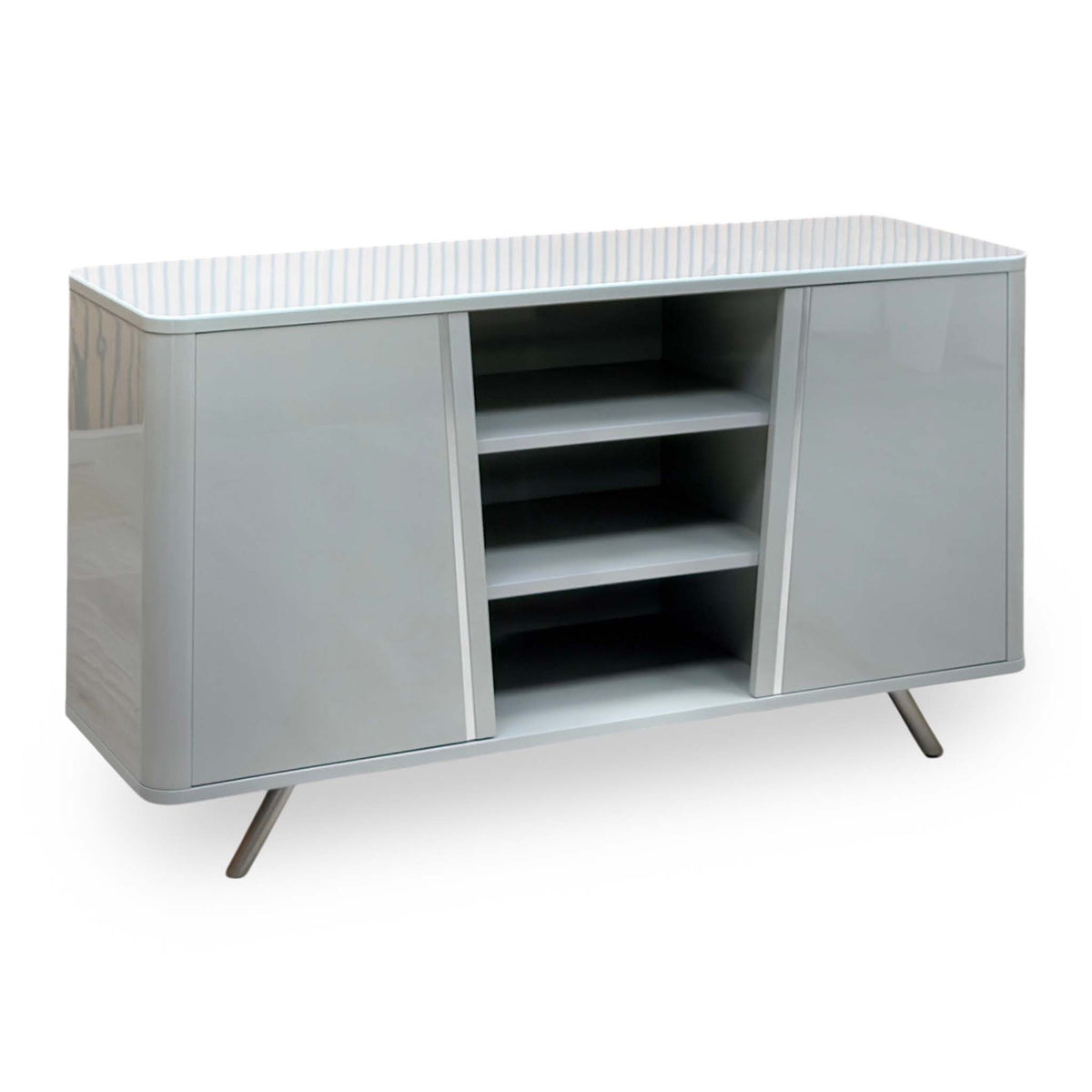 'Nadal' High Gloss Grey 2 Door Wide Sideboard