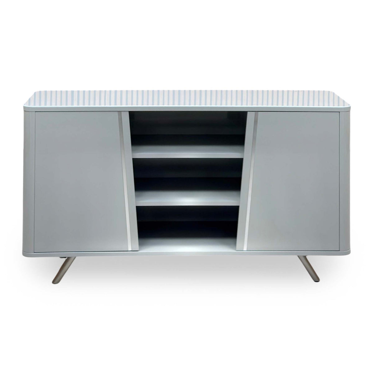 'Nadal' High Gloss Grey 2 Door Wide Sideboard