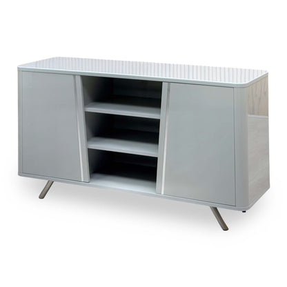 'Nadal' High Gloss Grey 2 Door Wide Sideboard