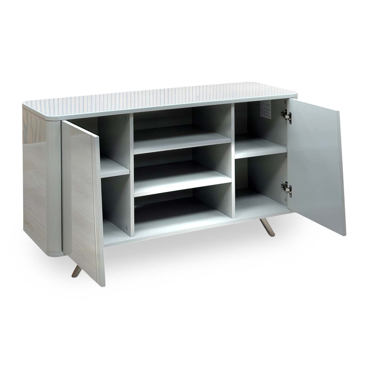 'Nadal' High Gloss Grey 2 Door Wide Sideboard