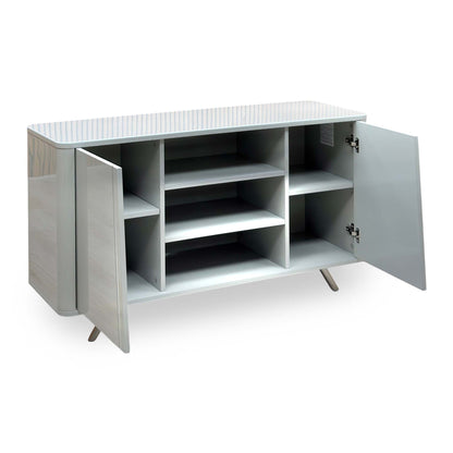 'Nadal' High Gloss Grey 2 Door Wide Sideboard