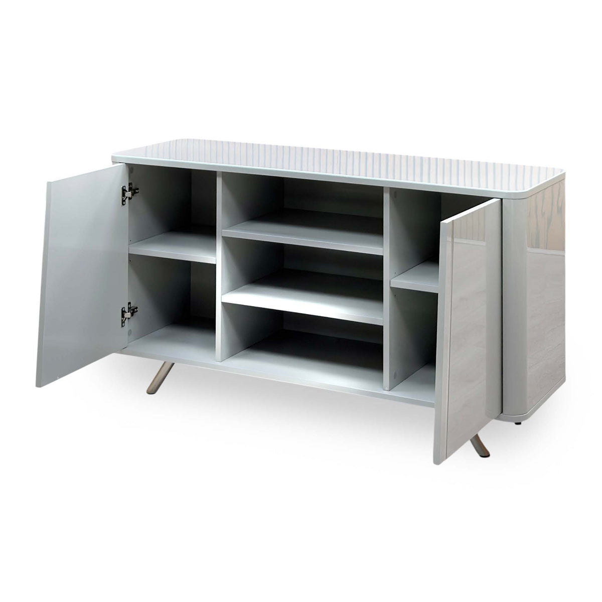 'Nadal' High Gloss Grey 2 Door Wide Sideboard