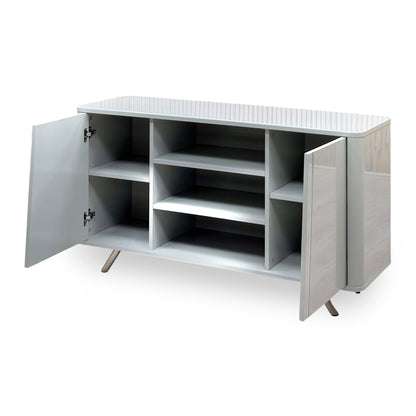 'Nadal' High Gloss Grey 2 Door Wide Sideboard
