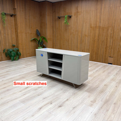 'Nadal' High Gloss Grey 2 Door Wide Sideboard