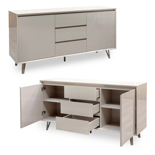 ‘Mirage’ Neutral Marble Effect Ceramic Top 2 Door 3 Drawer Sideboard