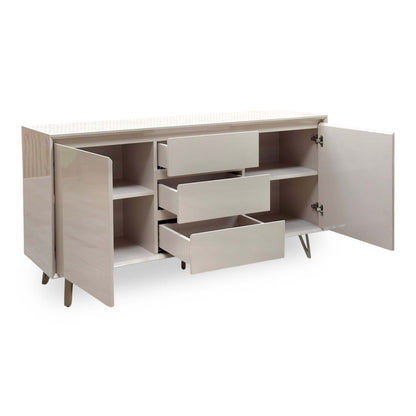 ‘Mirage’ Neutral Marble Effect Ceramic Top 2 Door 3 Drawer Sideboard