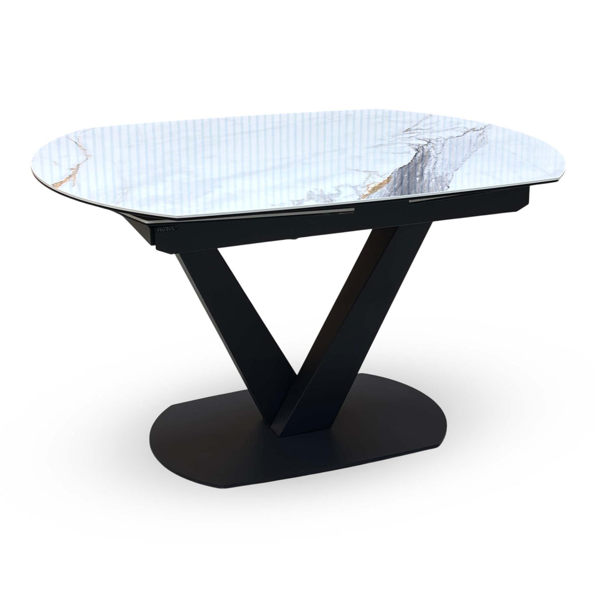 ‘Julio’ Fiorentino Marble Ceramic Top 130cm Swivel Extending Dining Table