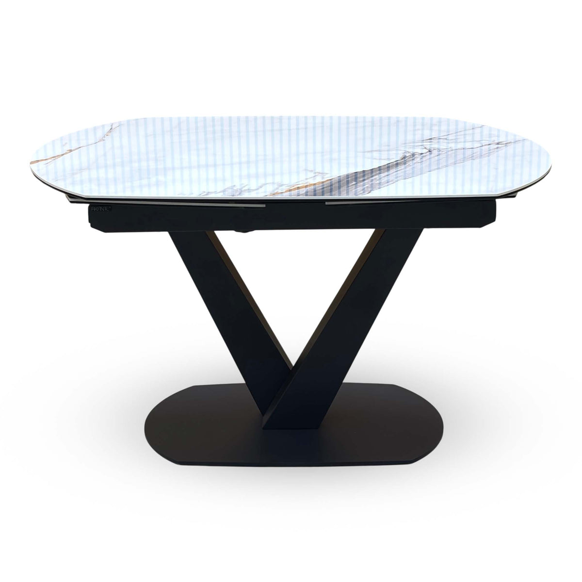‘Julio’ Fiorentino Marble Ceramic Top 130cm Swivel Extending Dining Table