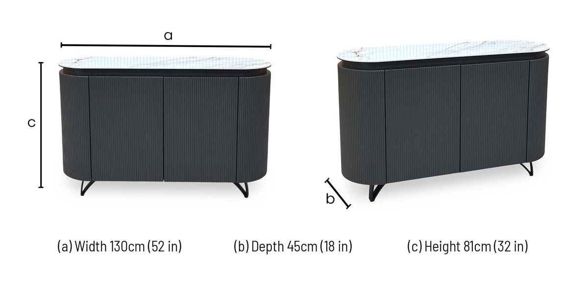 'Jose' Fiorentino Marble Ceramic Top 2 Door Sideboard
