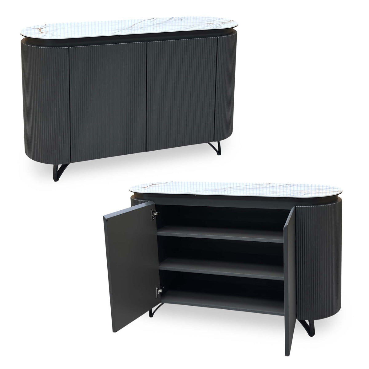 'Jose' Fiorentino Marble Ceramic Top 2 Door Sideboard