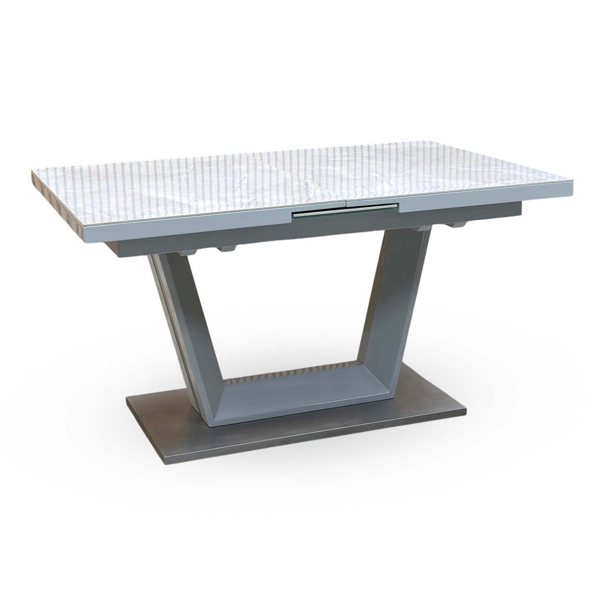 'Grigio' High Gloss Grey Small Pop Up Extending Dining Table