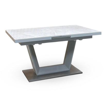 'Grigio' High Gloss Grey Small Pop Up Extending Dining Table