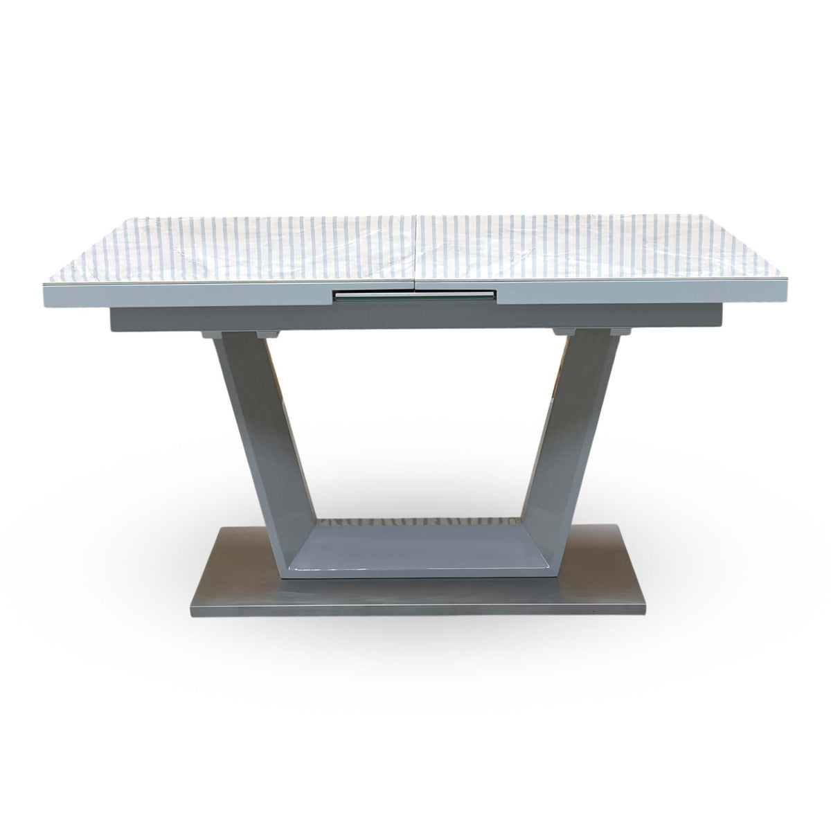 'Grigio' High Gloss Grey Small Pop Up Extending Dining Table