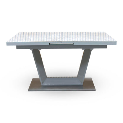'Grigio' High Gloss Grey Small Pop Up Extending Dining Table