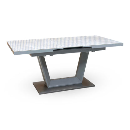 'Grigio' High Gloss Grey Small Pop Up Extending Dining Table