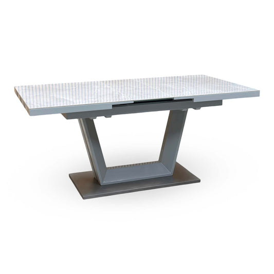 'Grigio' High Gloss Grey Small Pop Up Extending Dining Table