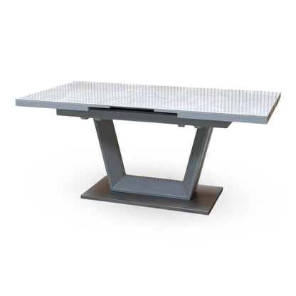 'Grigio' High Gloss Grey Small Pop Up Extending Dining Table