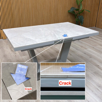 'Grigio' High Gloss Grey Small Pop Up Extending Dining Table