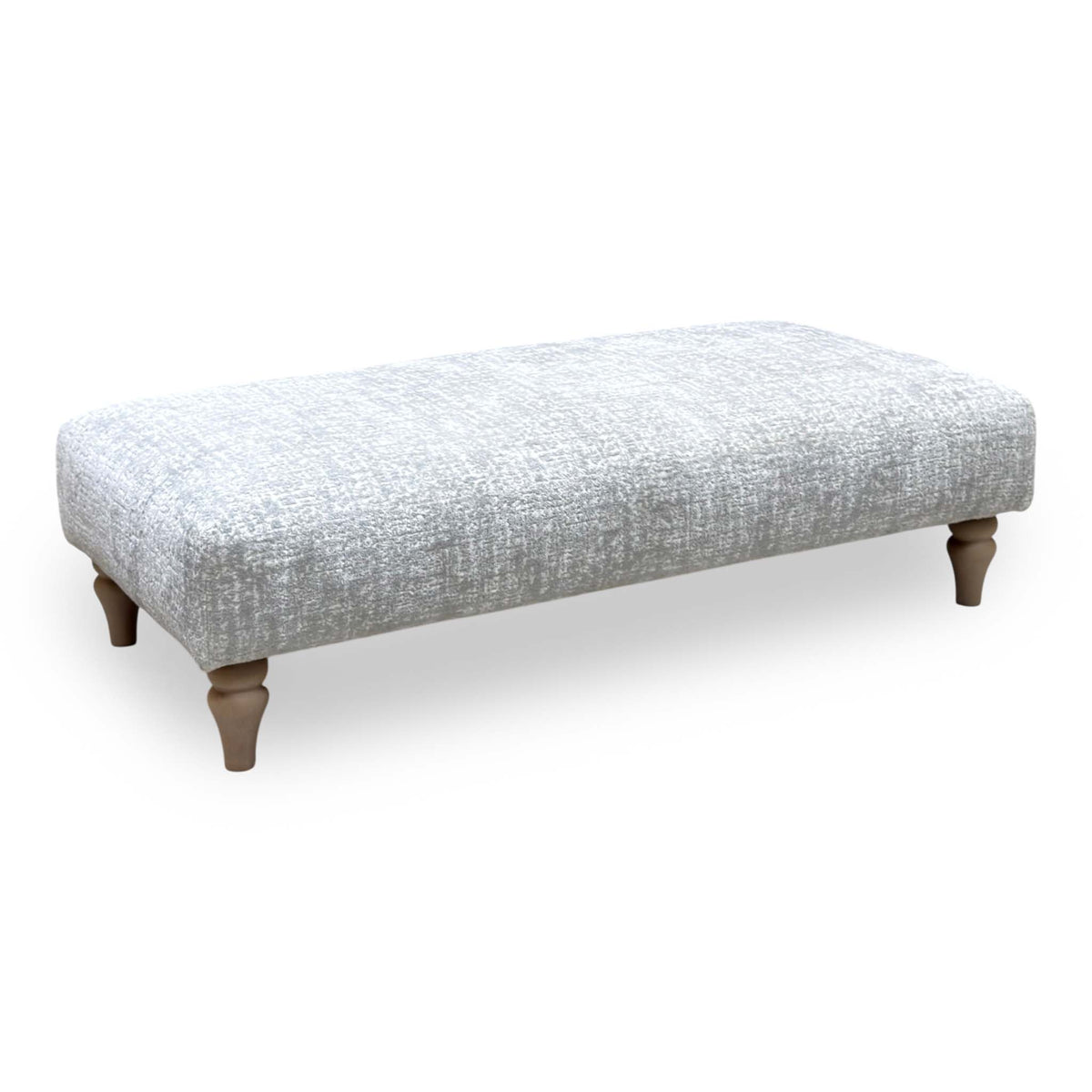 Ideal Home ‘Cotswold’ Kingsley Silver Wo Ft Fabric Patterned Bench Footstool