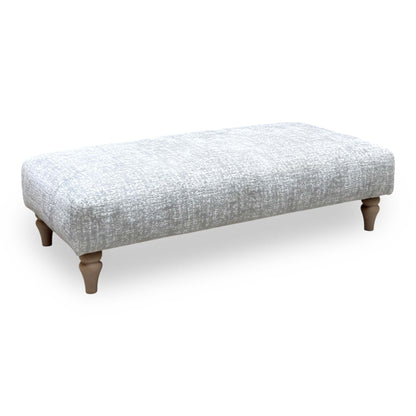 Ideal Home ‘Cotswold’ Kingsley Silver Wo Ft Fabric Patterned Bench Footstool