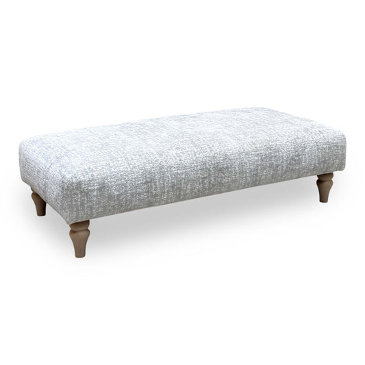 Ideal Home ‘Cotswold’ Kingsley Silver Wo Ft Fabric Patterned Bench Footstool