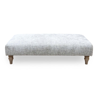 Ideal Home ‘Cotswold’ Kingsley Silver Wo Ft Fabric Patterned Bench Footstool