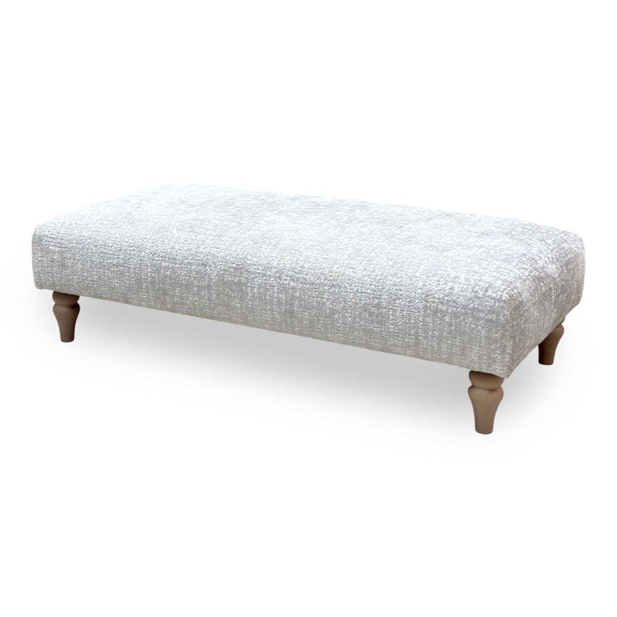 Ideal Home ‘Cotswold’ Kingsley Silver Wo Ft Fabric Patterned Bench Footstool