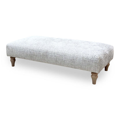 Ideal Home ‘Cotswold’ Kingsley Silver Wo Ft Fabric Patterned Bench Footstool
