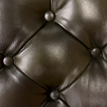 ‘Christopher’ Richmond Emerald Green Cat-200:89 Leather Half Moon Storage Stool